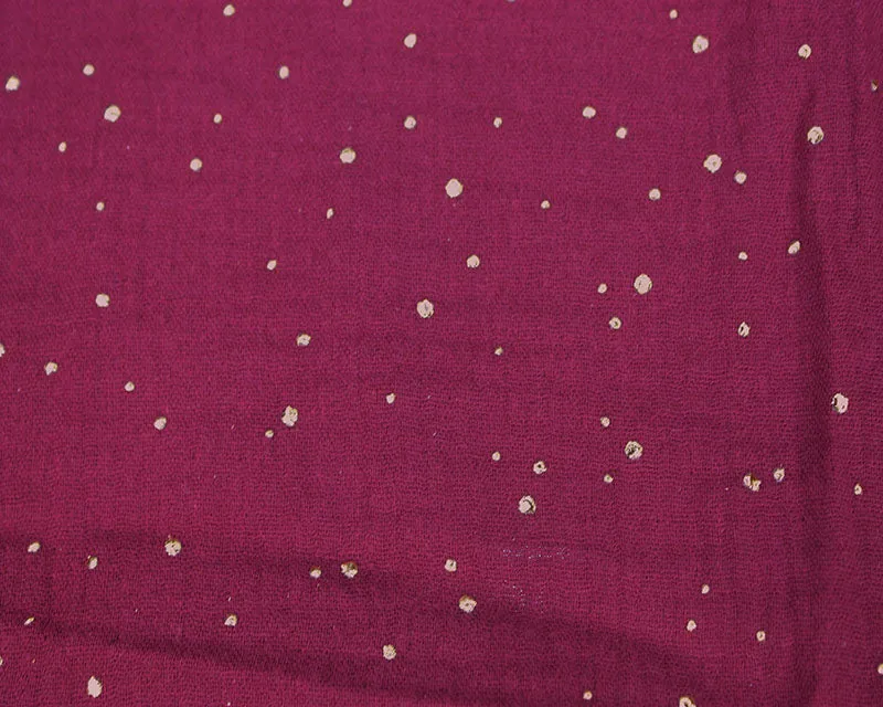 100% Cotton Double Gauze Gold Speck - Wine