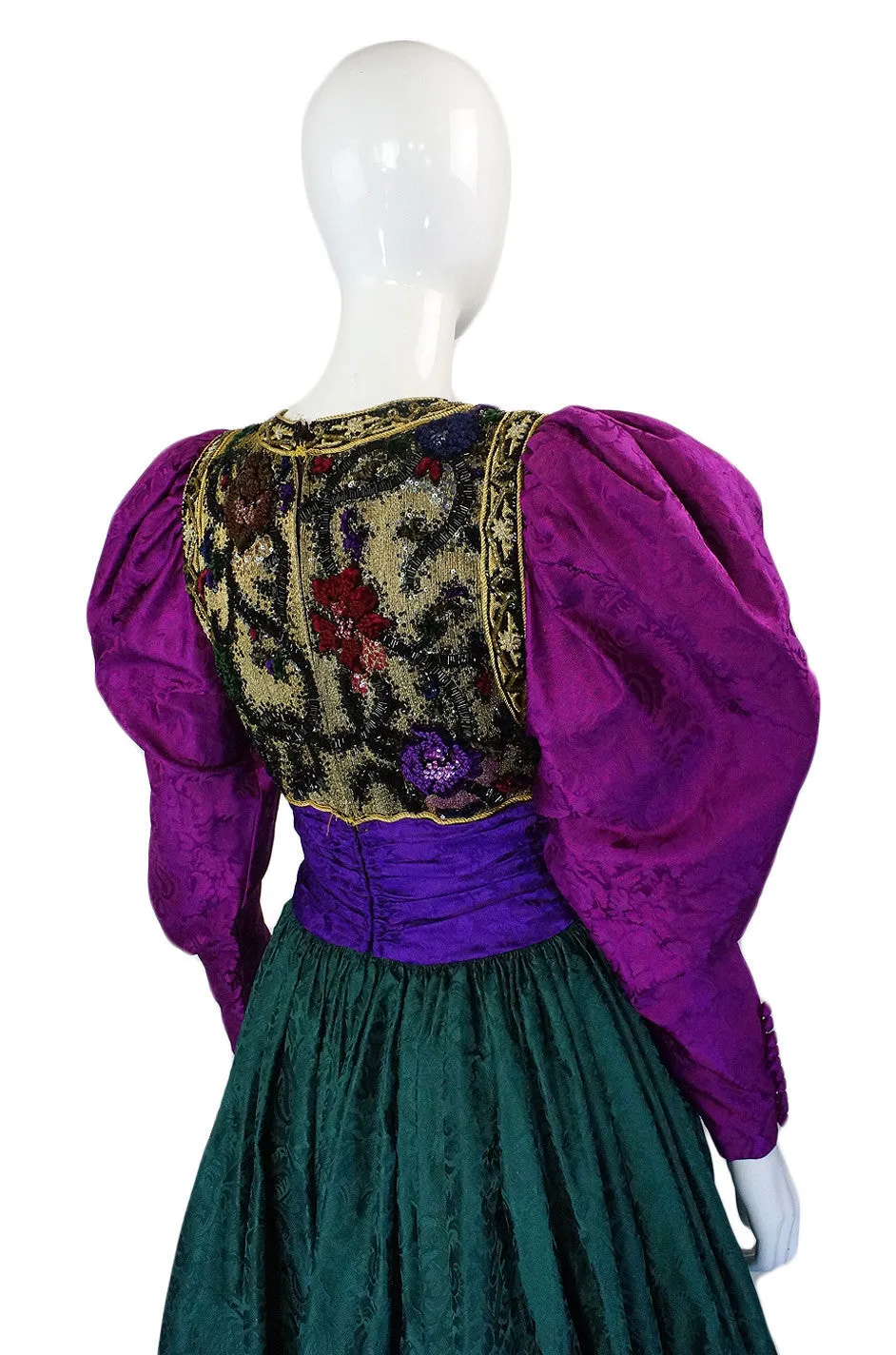 1980s Oscar De La Renta Silk Ball Gown
