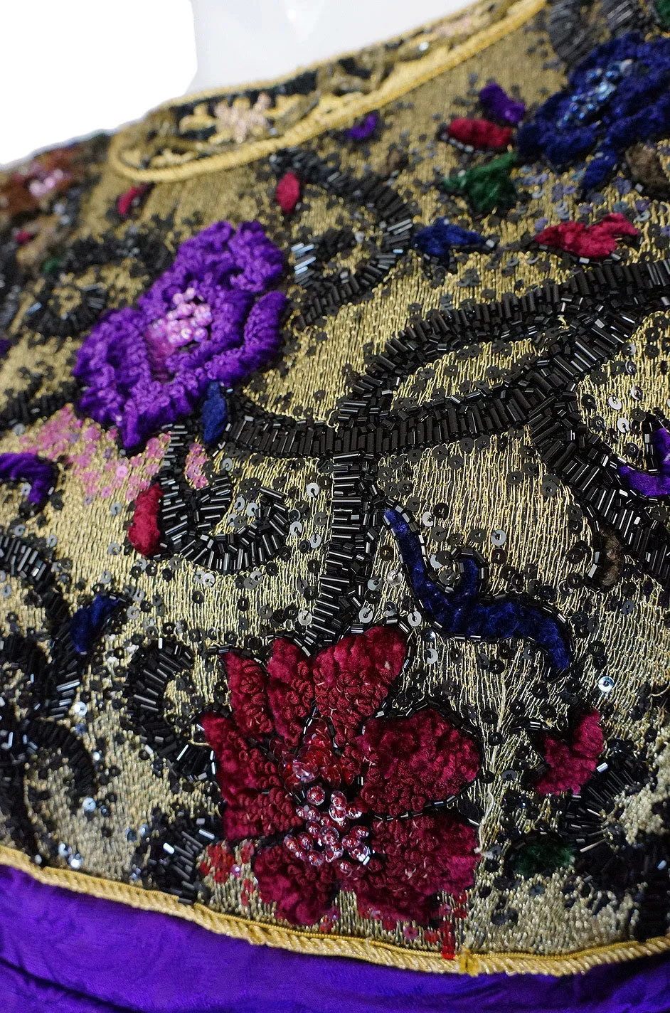 1980s Oscar De La Renta Silk Ball Gown
