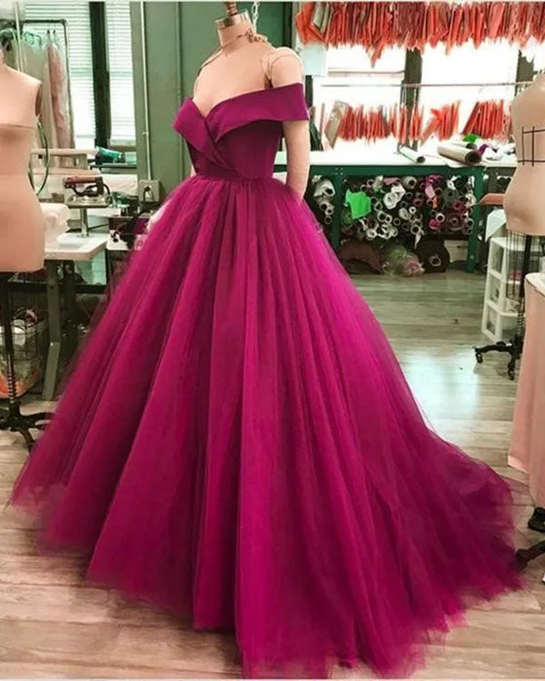2018 Purple Quinceanera Dresses with Cap Sleeve Simple Satin Tulle Ball Gowns Sweet 16 Dresses