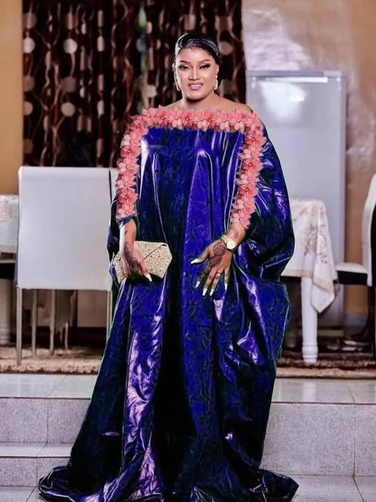 2023 Hot Style Original Bazin Riche Long Dresses For African Turkey Bazin Riche Dashiki Robe For Ceremony Party Clothing