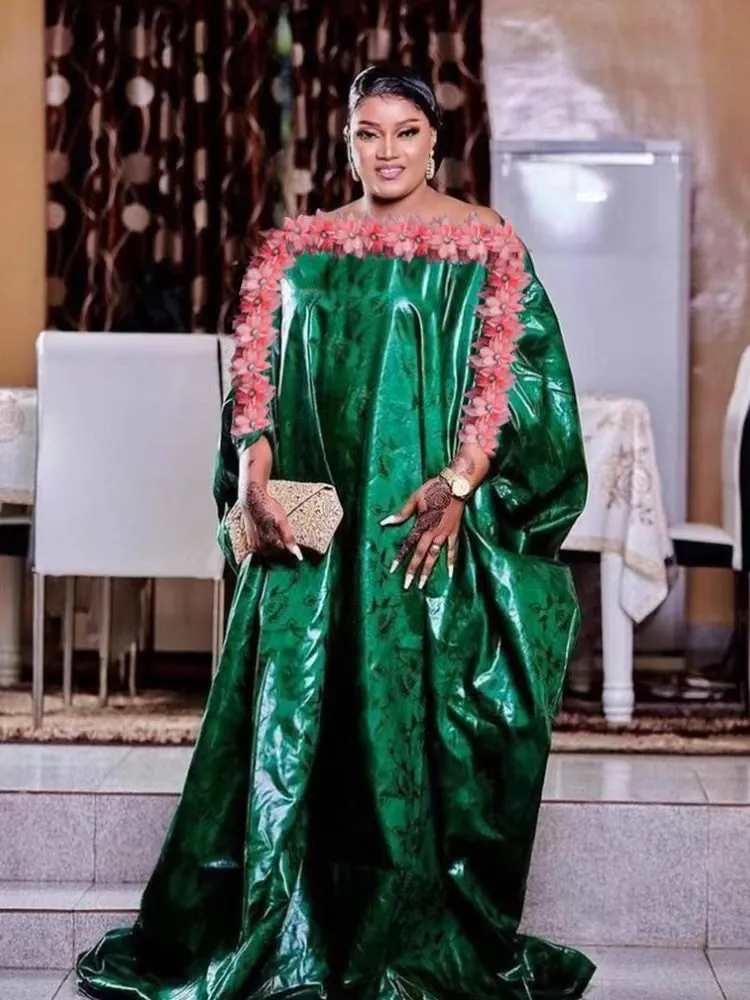 2023 Hot Style Original Bazin Riche Long Dresses For African Turkey Bazin Riche Dashiki Robe For Ceremony Party Clothing