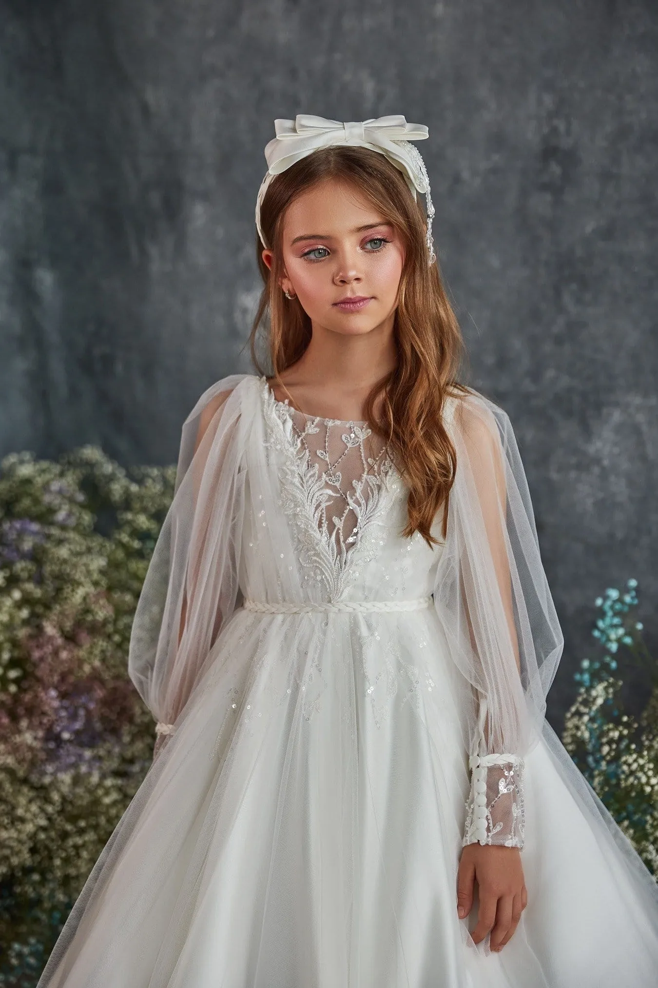 3208 Long Sleeved Bridesmaid Dress for Young Girls