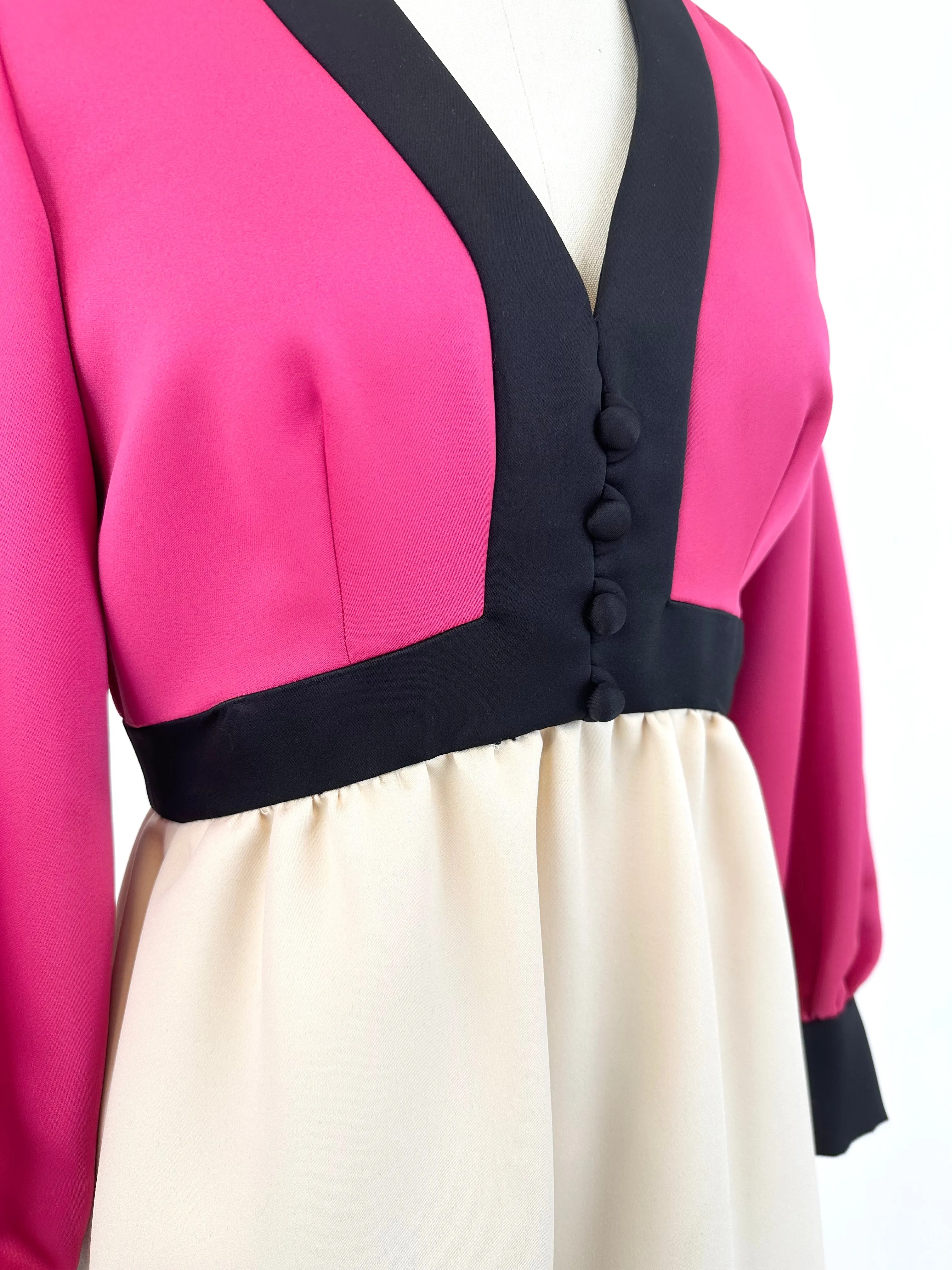 70s Geoffrey Beene Boutique Colorblock Gown