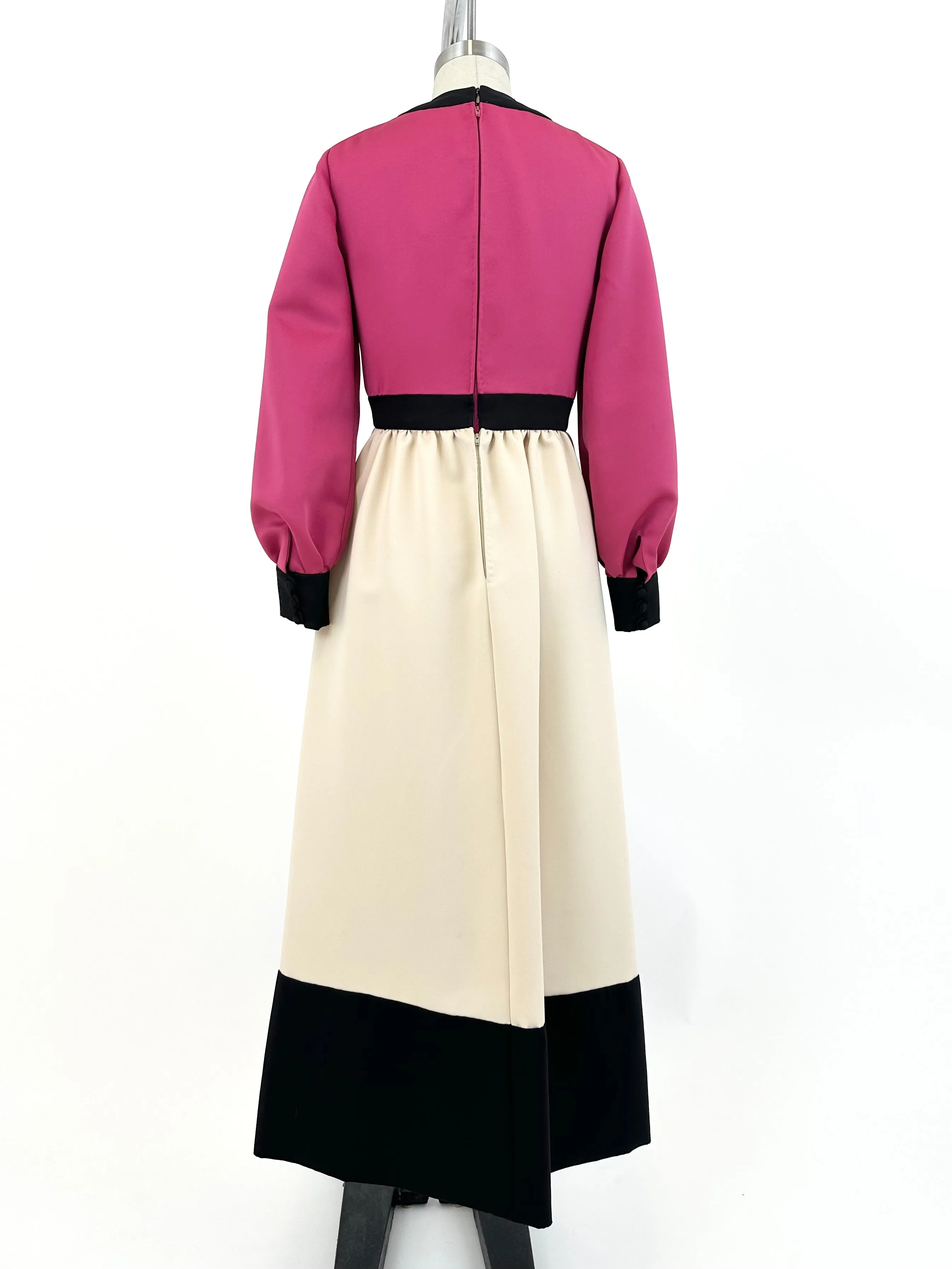 70s Geoffrey Beene Boutique Colorblock Gown