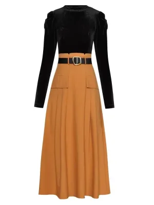 Adelaide Velvet Lace up Dress