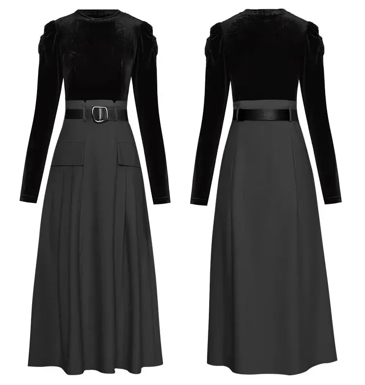 Adelaide Velvet Lace up Dress