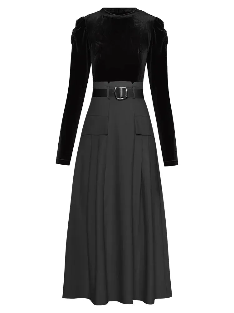 Adelaide Velvet Lace up Dress
