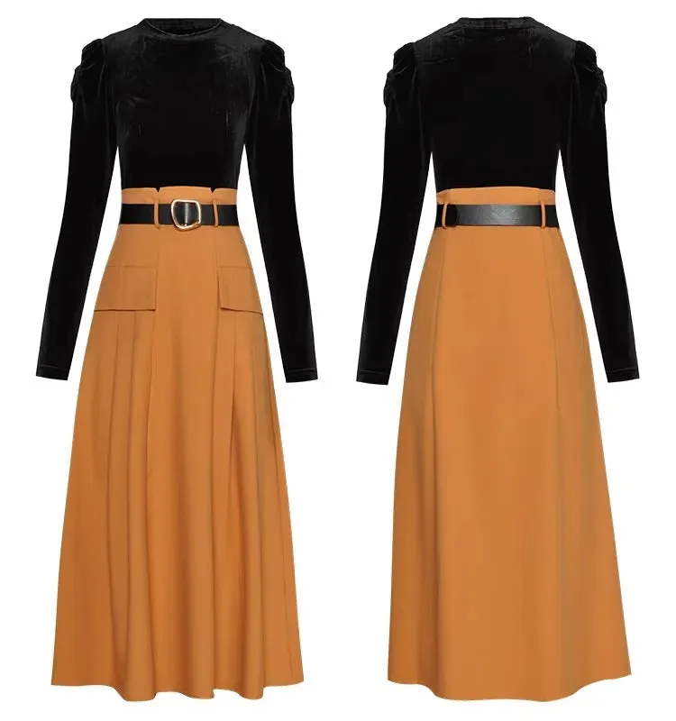 Adelaide Velvet Lace up Dress