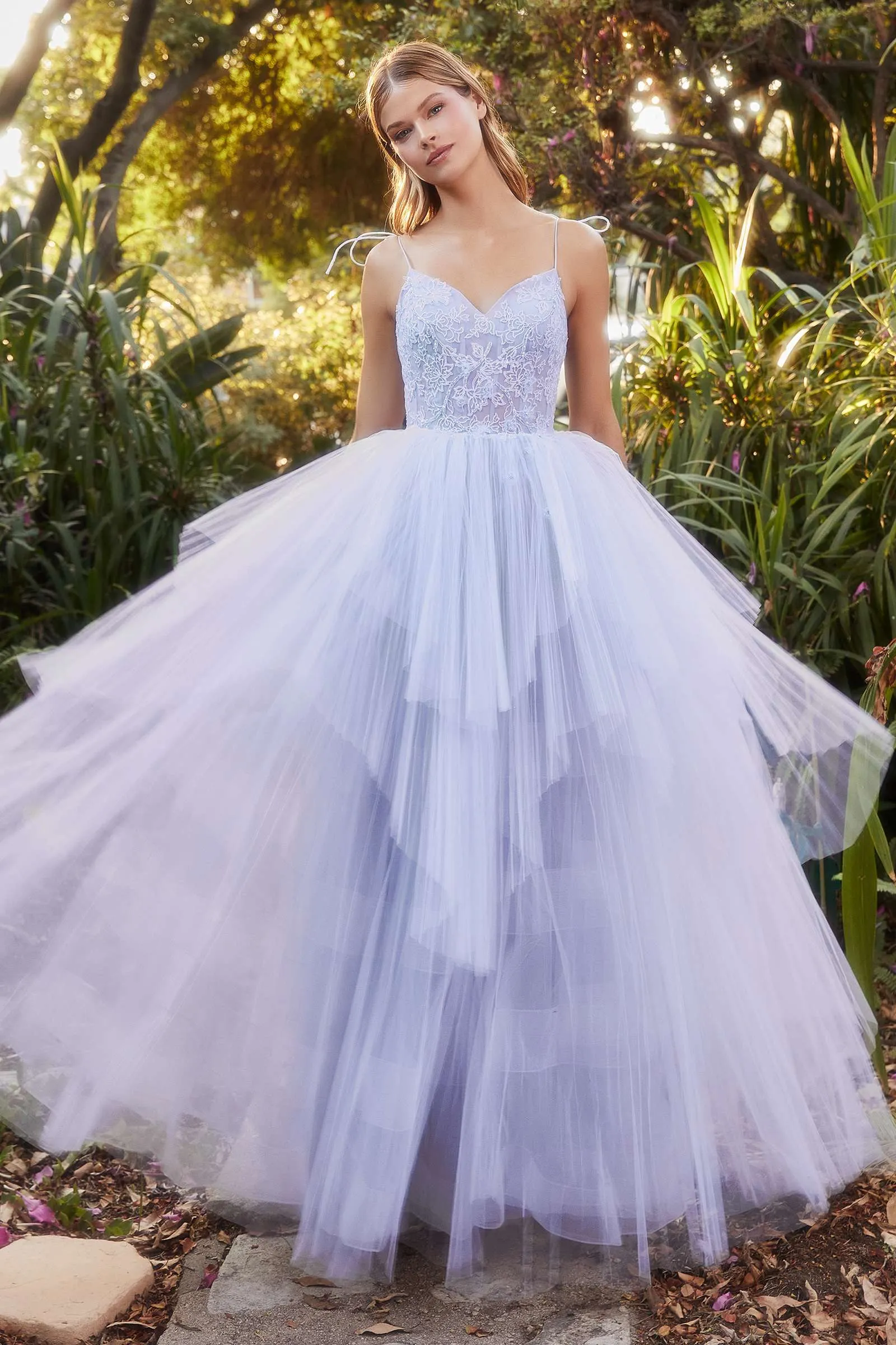Andrea & Leo A1152 Floor Length Perry Plisse Ruffle Gown