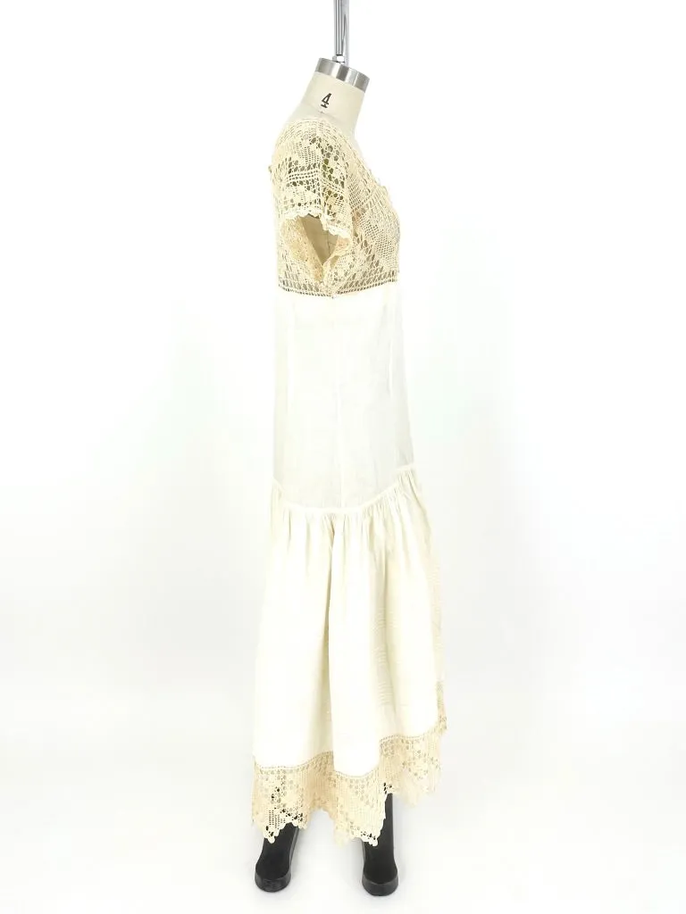 Antique Cotton Crochet Dress