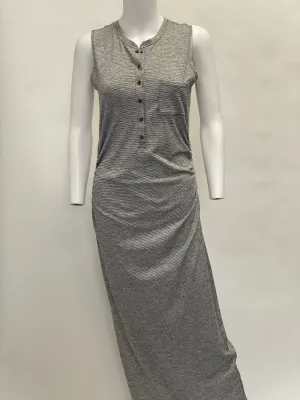 Athleta Grey Stretch Cotton Maxi Dress