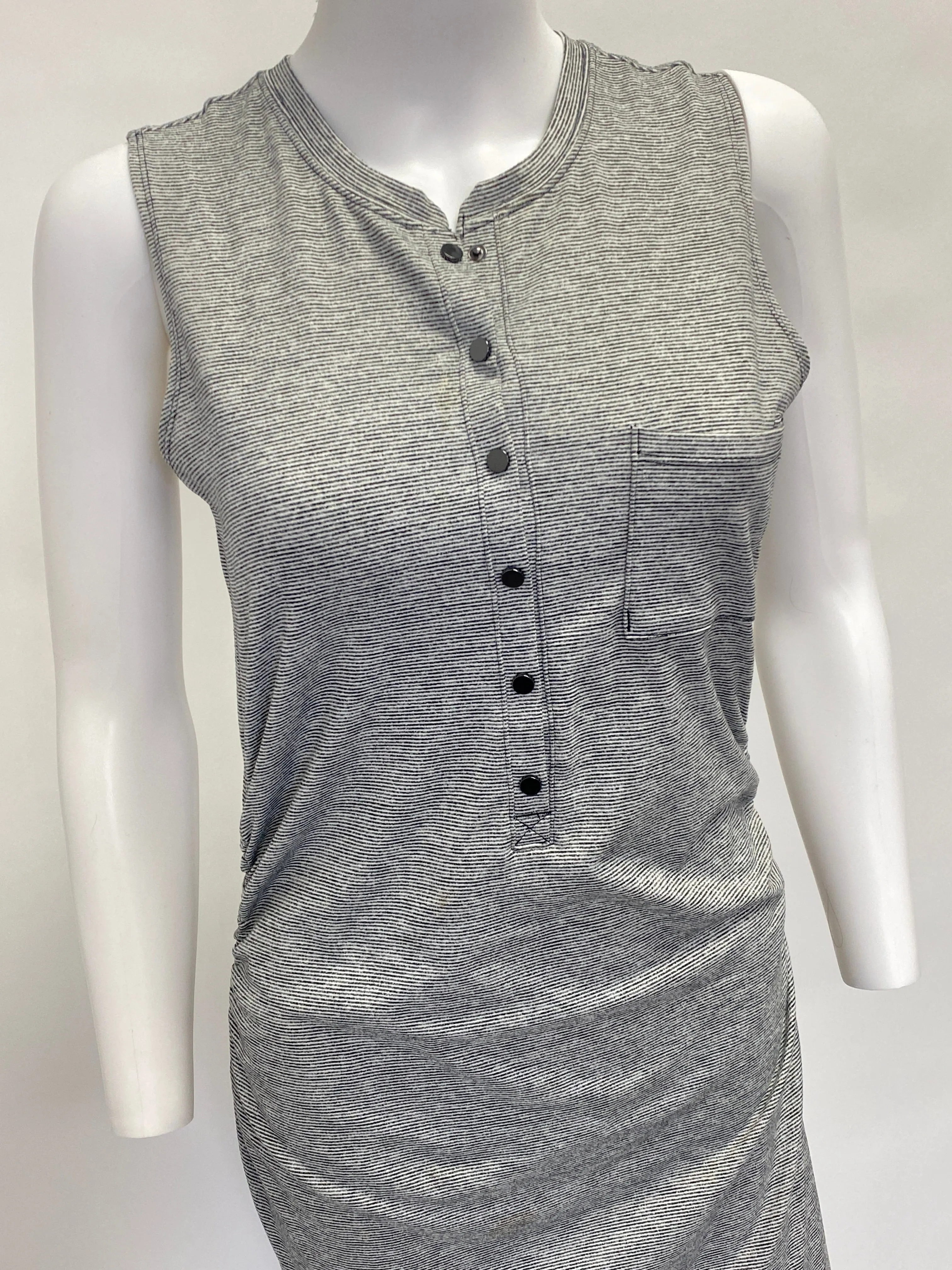 Athleta Grey Stretch Cotton Maxi Dress