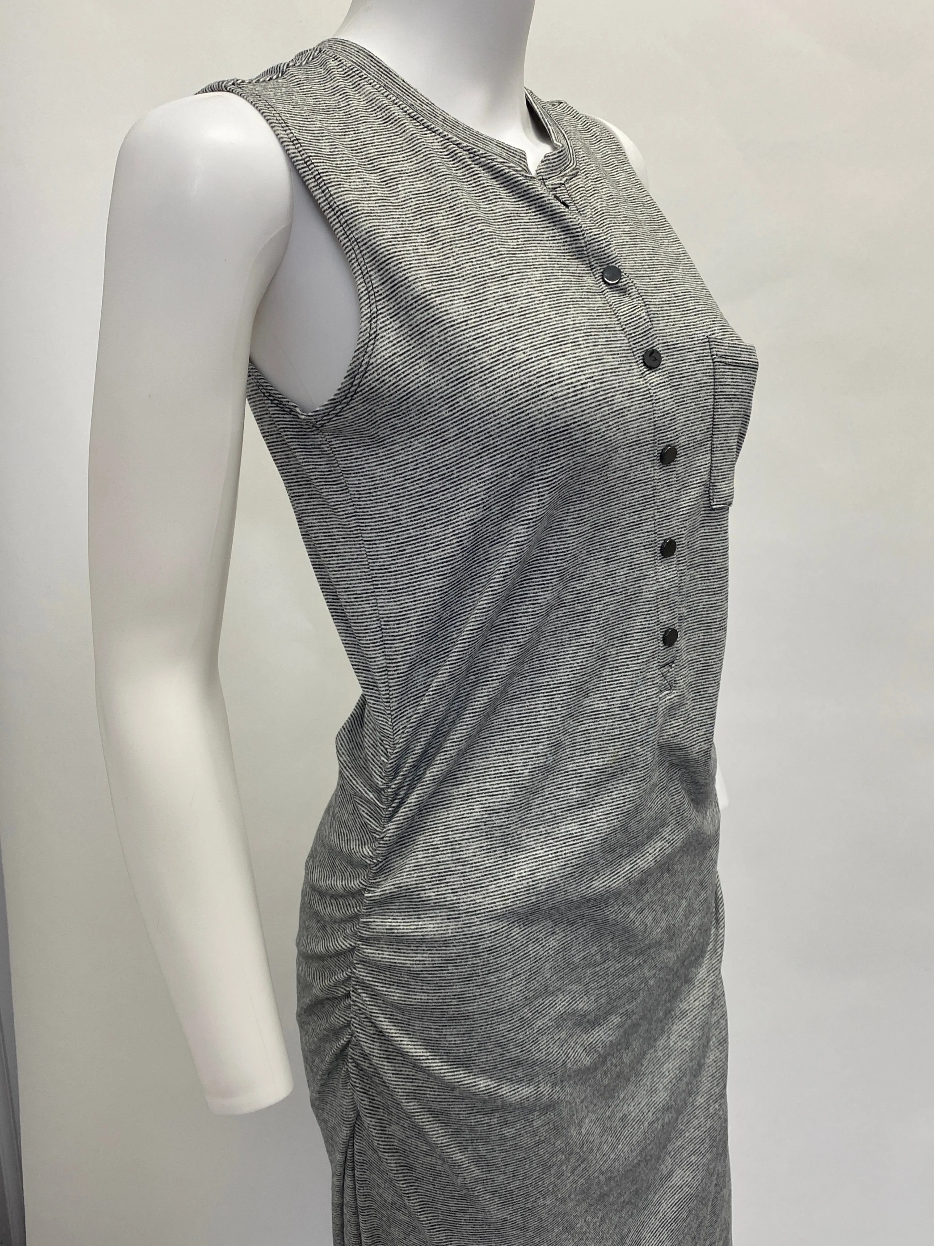 Athleta Grey Stretch Cotton Maxi Dress