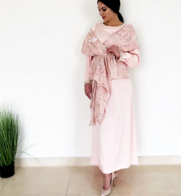 AW18 SHAWL DRAPE ORGANZA BROCADE BLOUSON & DRESS