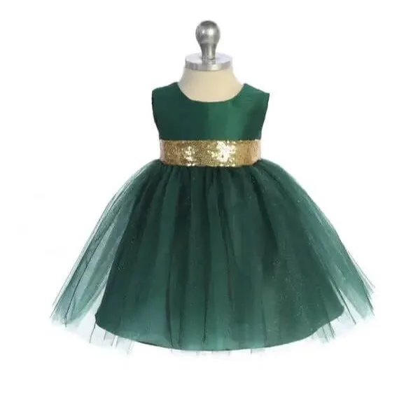 Baby Belle of the Ball Dress - Emerald Green