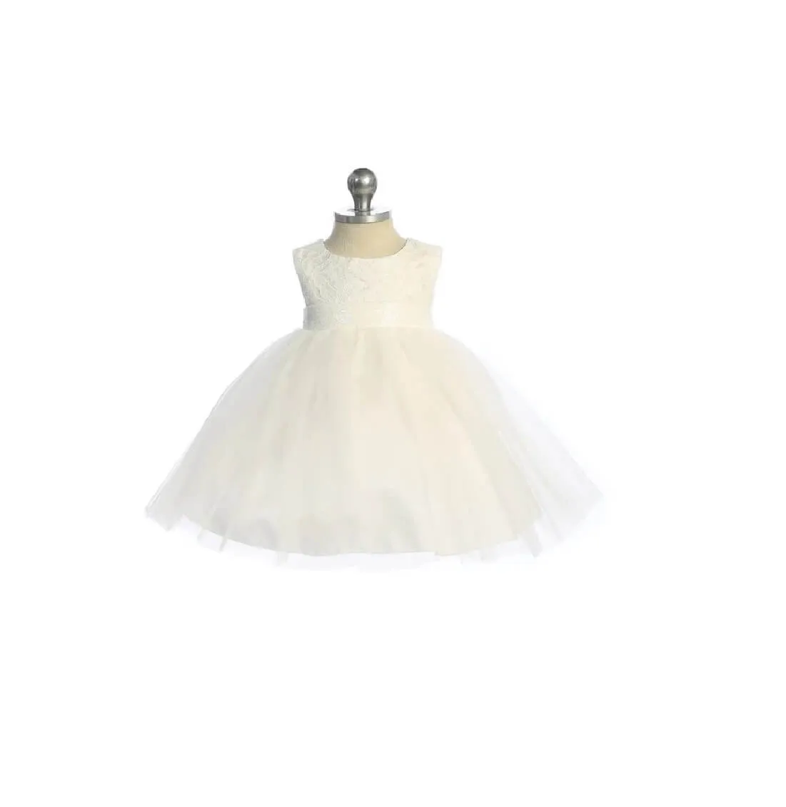 Baby Belle of the Ball -  White Lace and Sequins