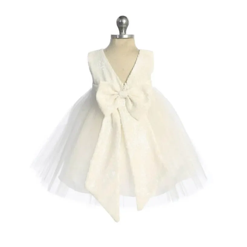 Baby Belle of the Ball -  White Lace and Sequins