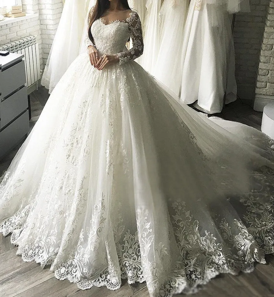 Ball Gown Applique Elegant Woman Wedding Dresses Bridal Gown
