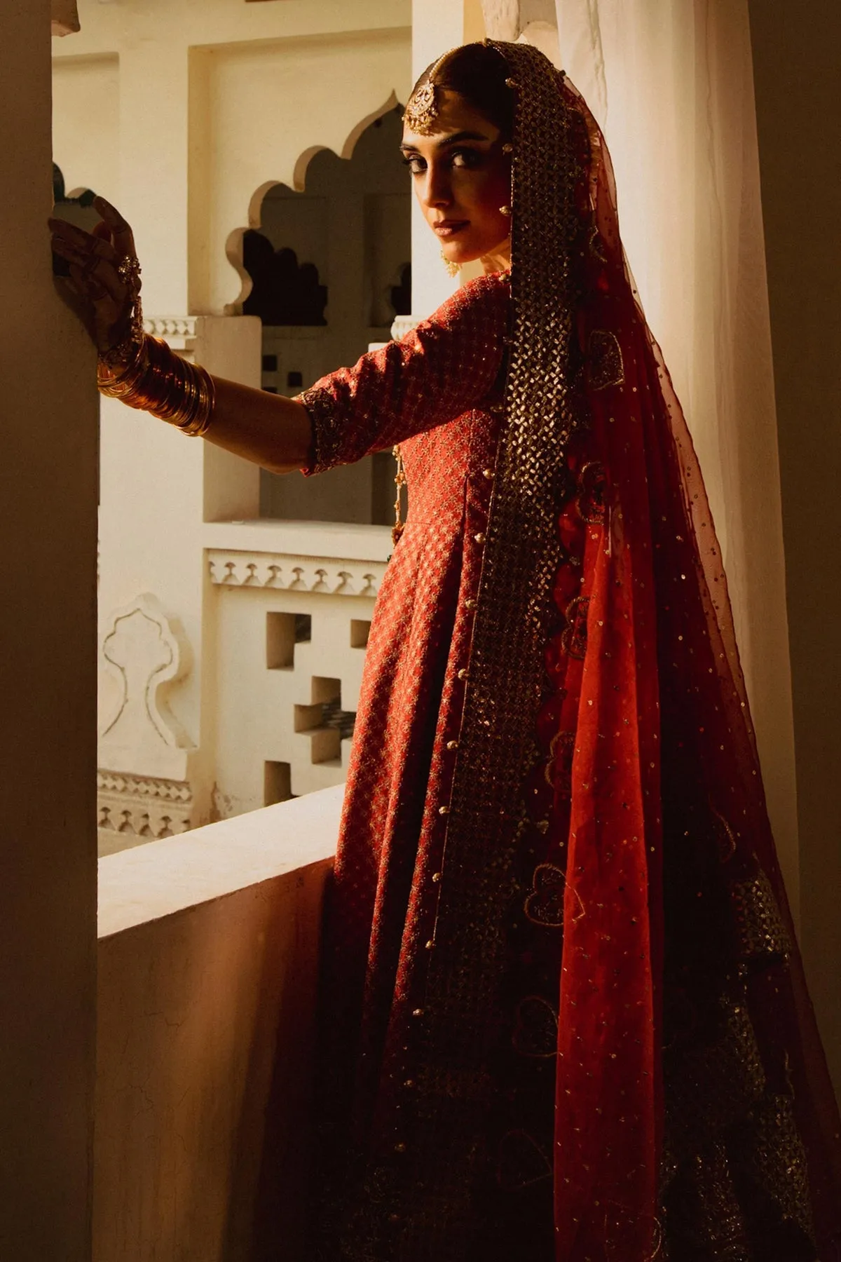 Barat Dress in Pishwas Frock and Bridal Lehenga Style