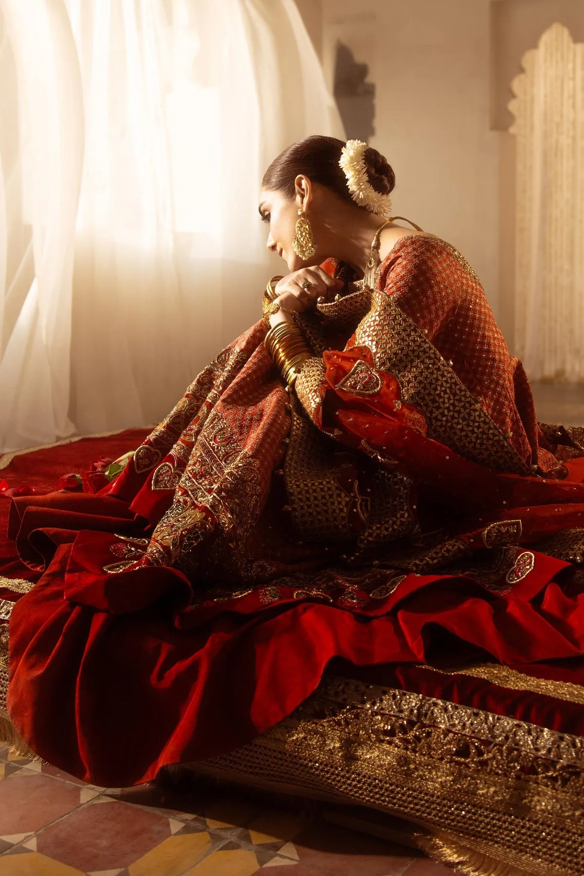 Barat Dress in Pishwas Frock and Bridal Lehenga Style