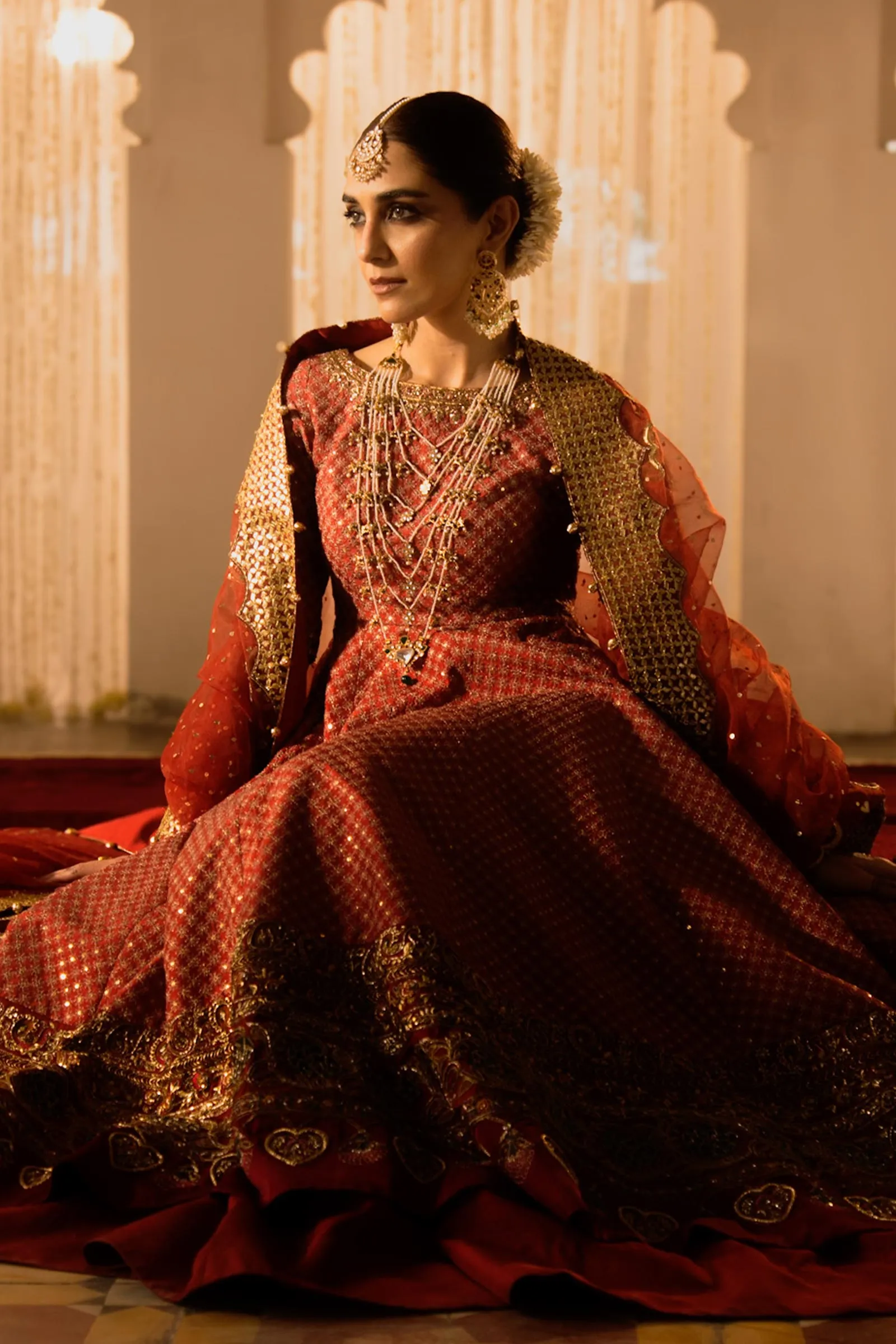 Barat Dress in Pishwas Frock and Bridal Lehenga Style