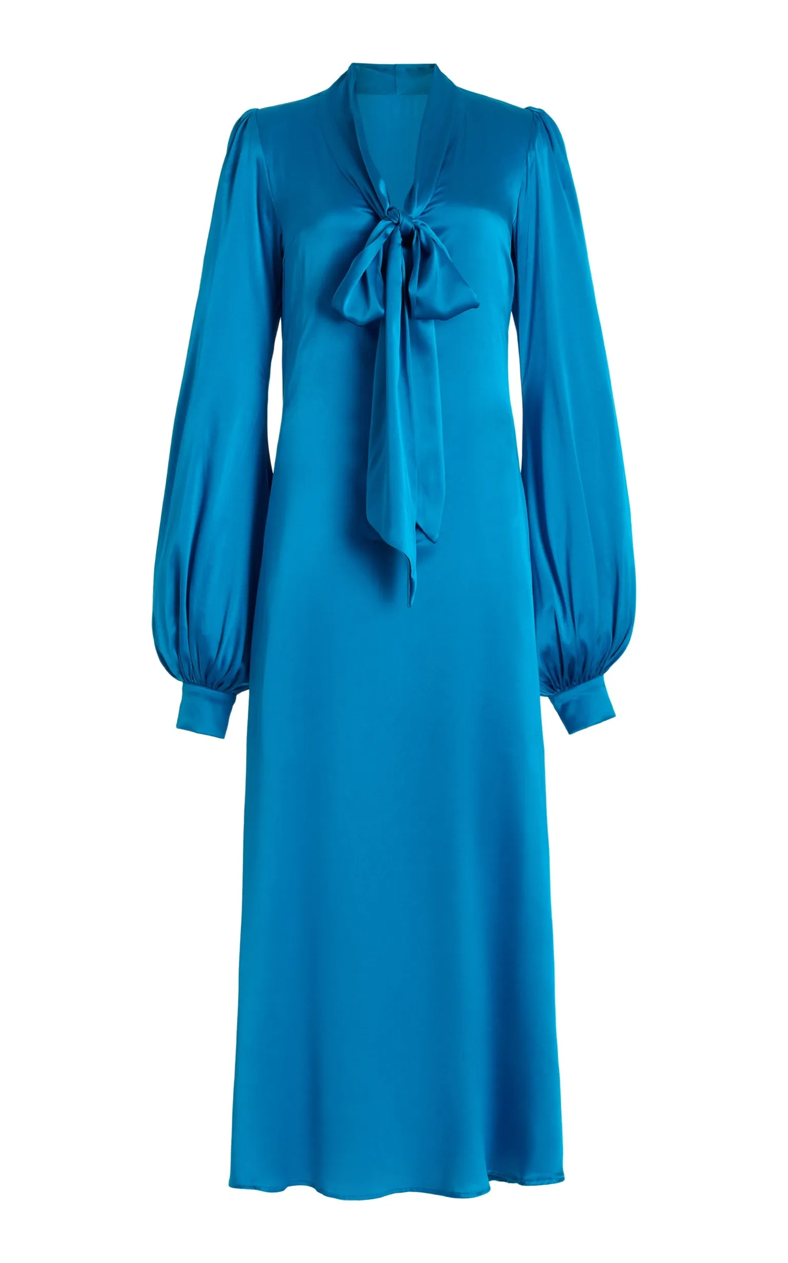 Becca Pussybow Dress - Bue Silk Charmeuse-Pre-Order