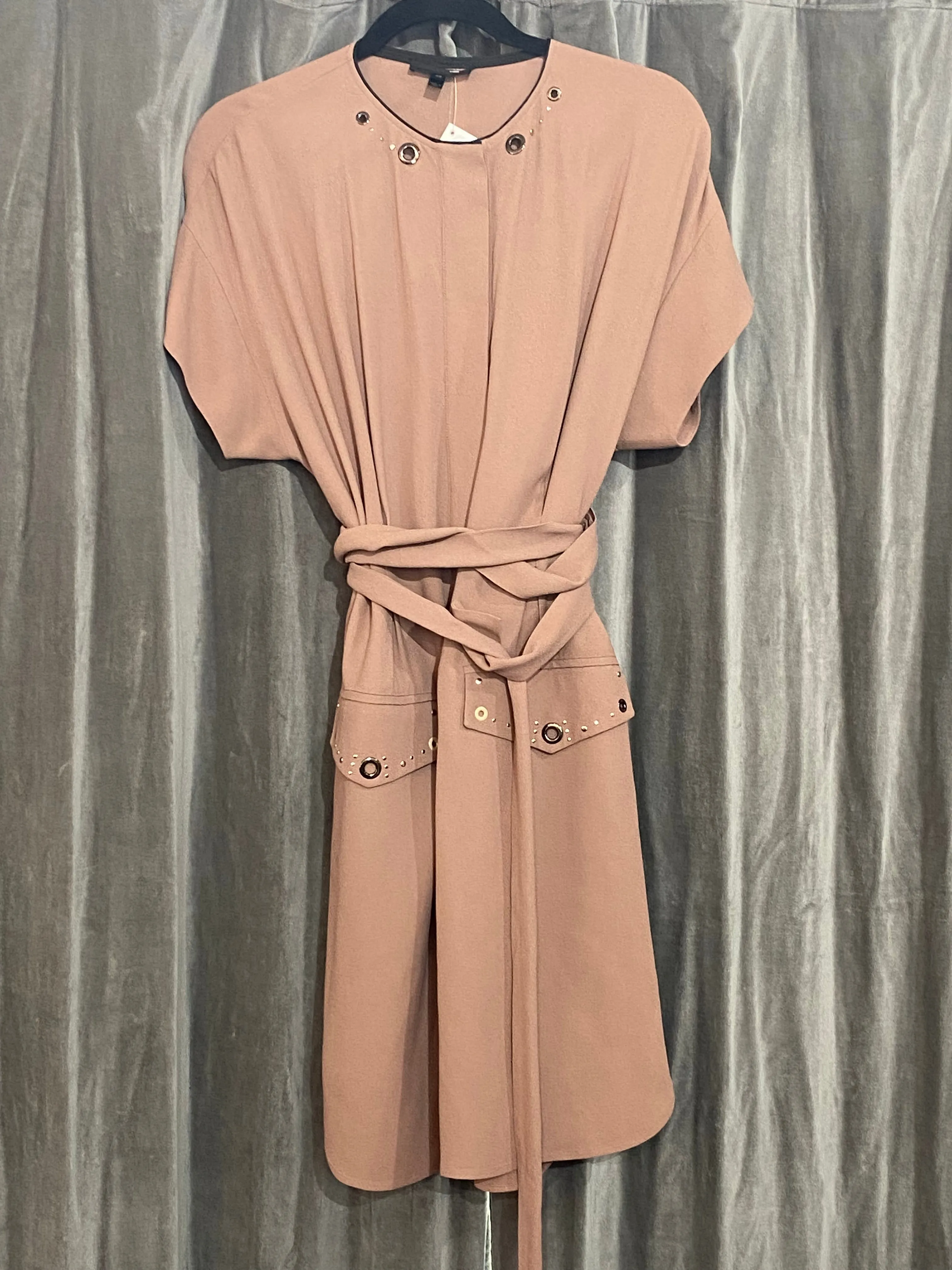 Belstaff Blush Silk Short Sleeve Dress with grommet