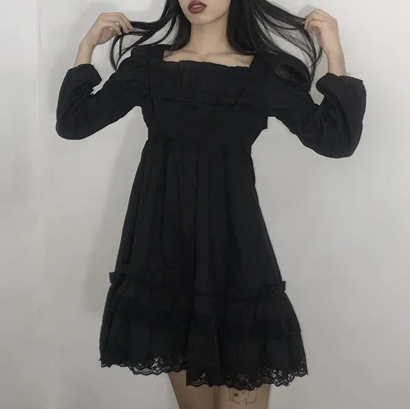 Black Lace Lolita Dress SD02289