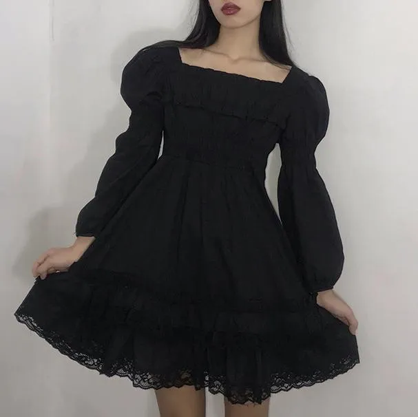 Black Lace Lolita Dress SD02289