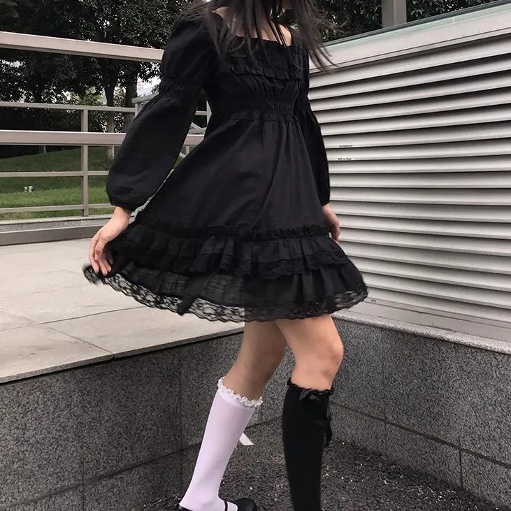 Black Lace Lolita Dress SD02289
