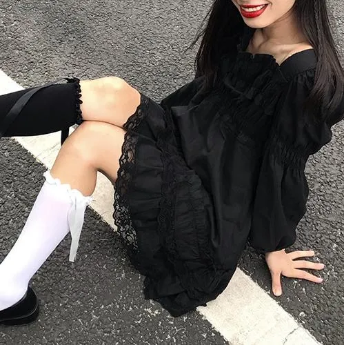 Black Lace Lolita Dress SD02289