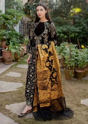 Black Pakistani Dress Party Wear by Designer #PF263