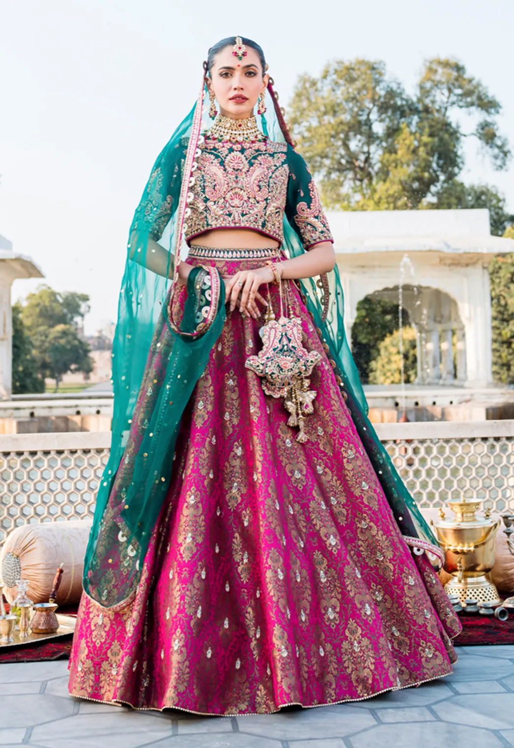 Bridal Lehenga Choli and Dupatta Dress for Wedding