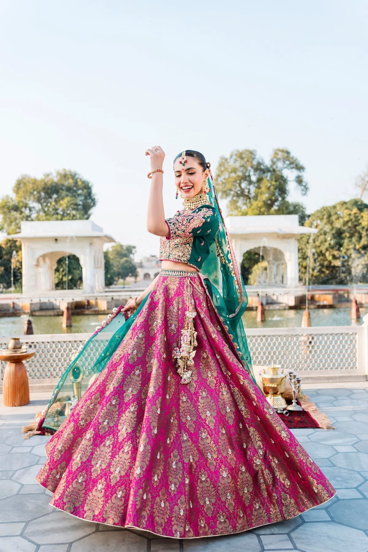 Bridal Lehenga Choli and Dupatta Dress for Wedding