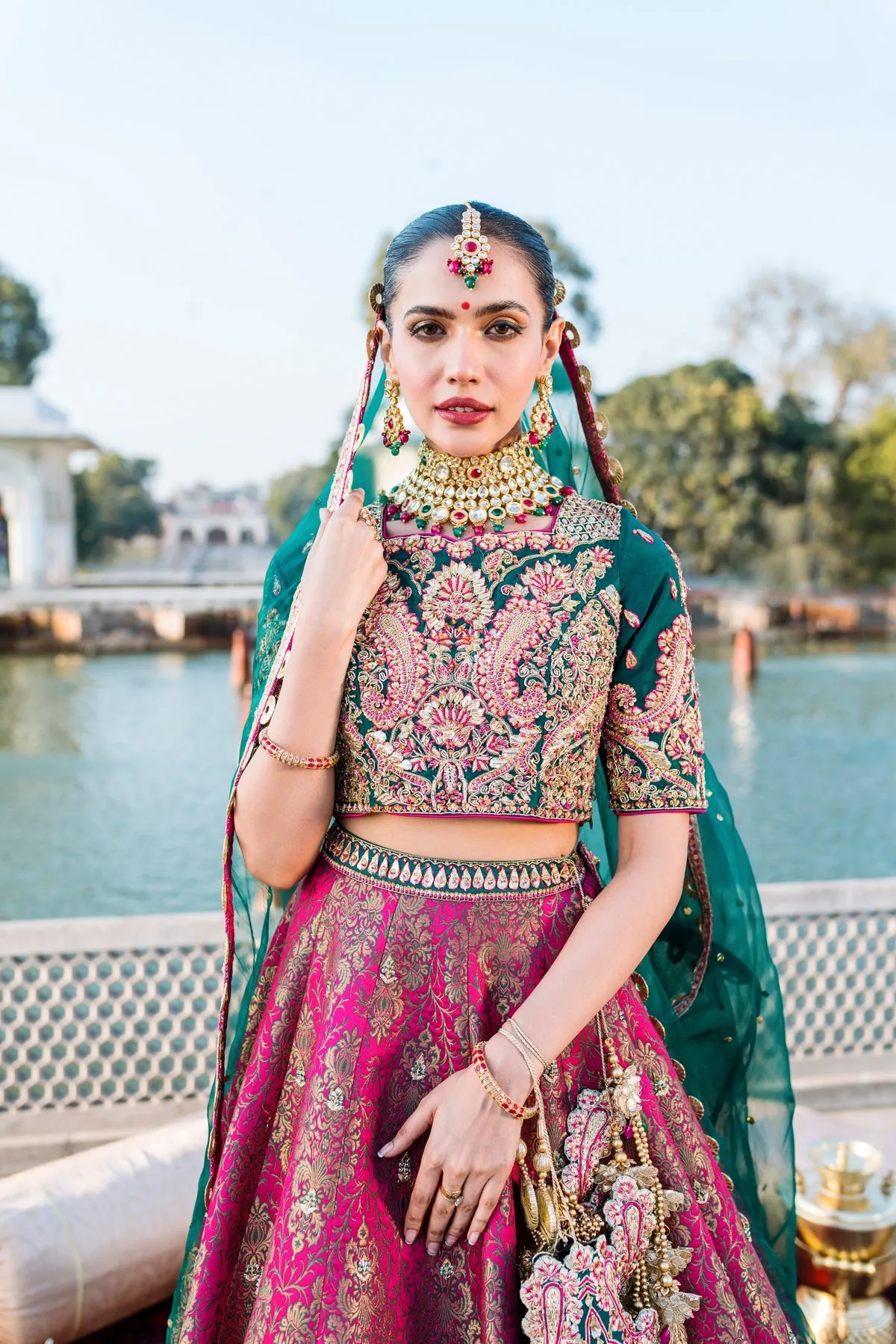 Bridal Lehenga Choli and Dupatta Dress for Wedding