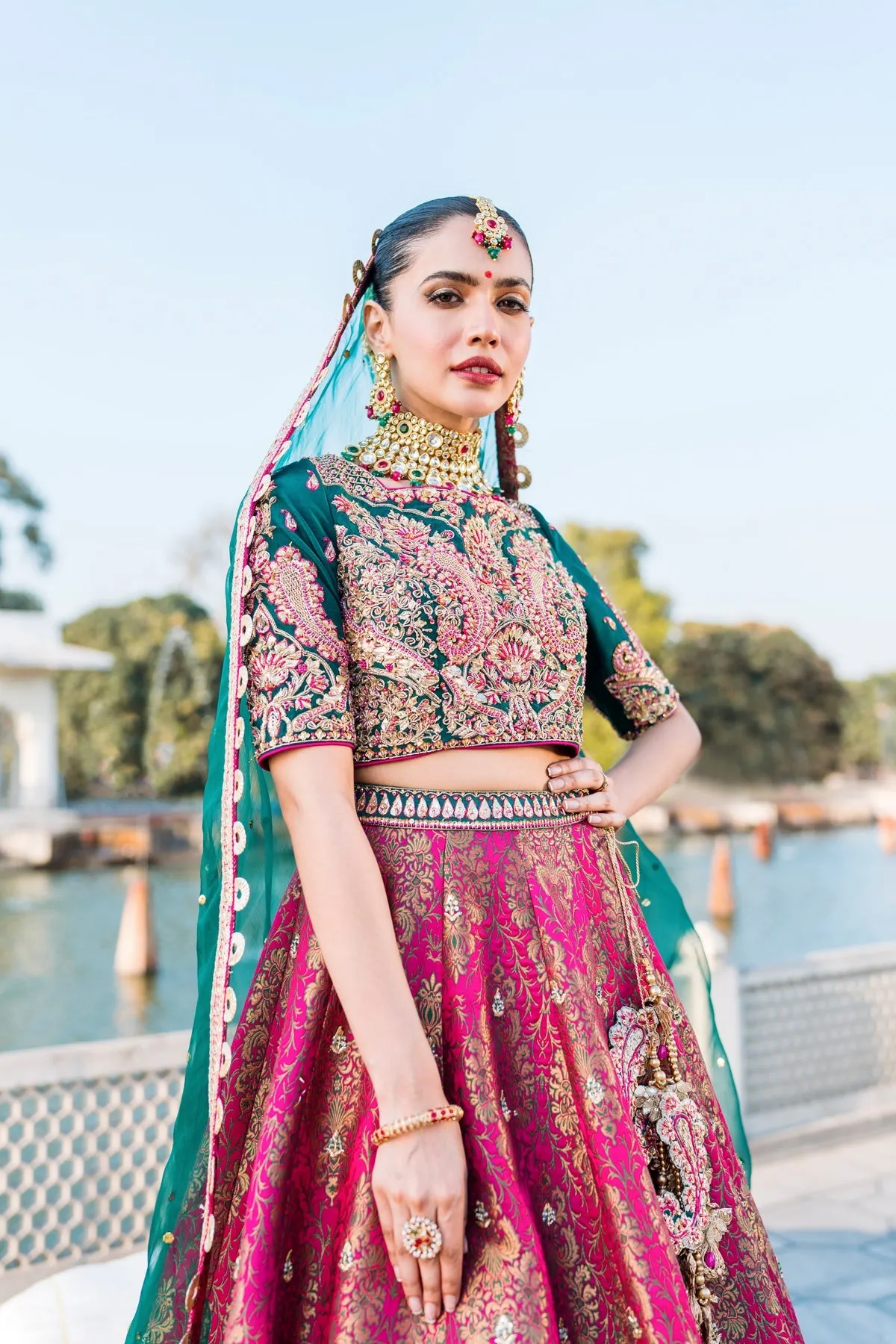 Bridal Lehenga Choli and Dupatta Dress for Wedding