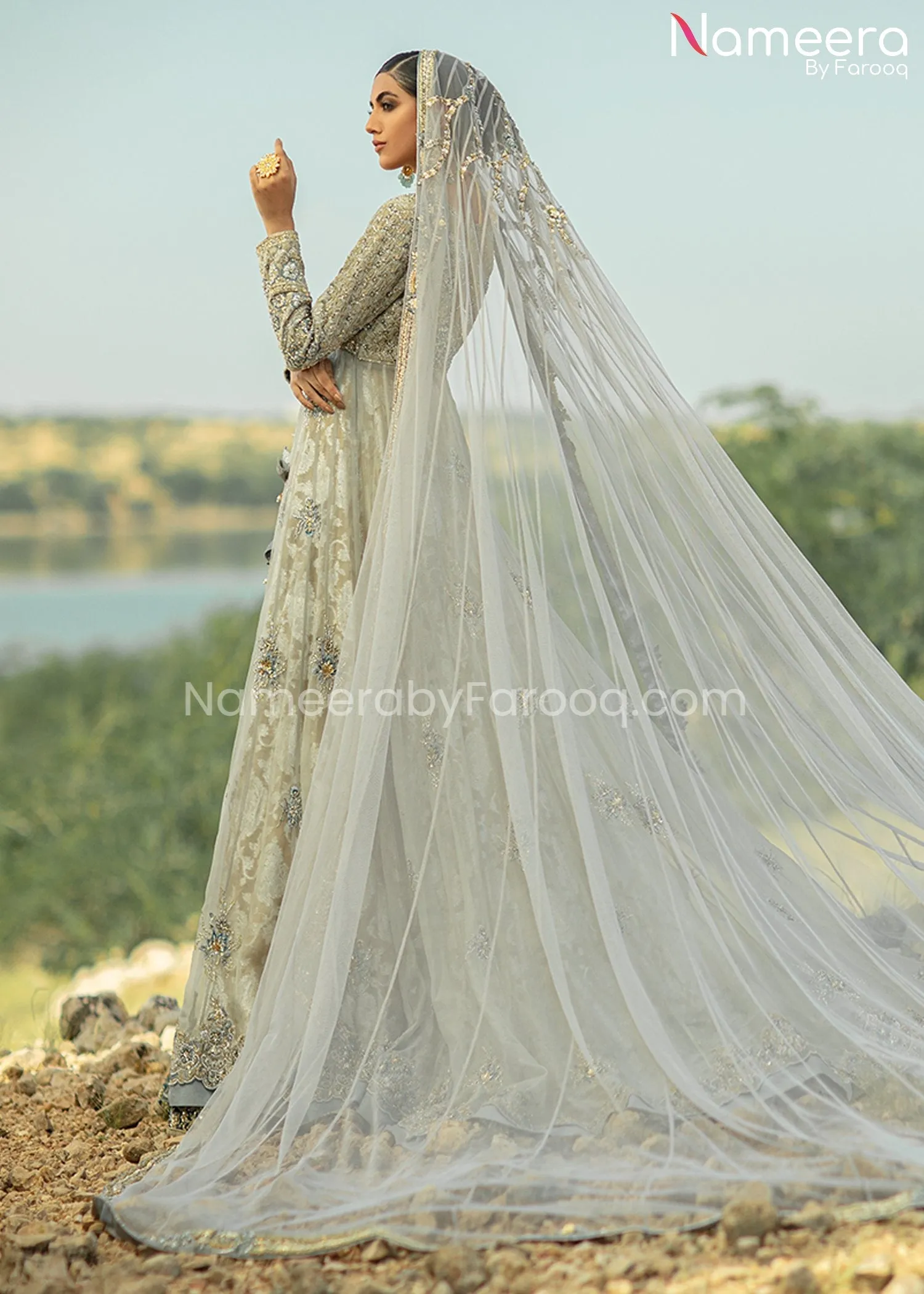 Bridal Lehenga with Angrakha Dress Pakistani #BS663