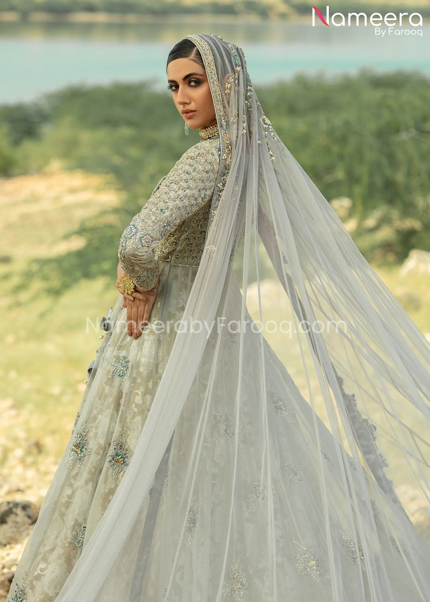 Bridal Lehenga with Angrakha Dress Pakistani #BS663