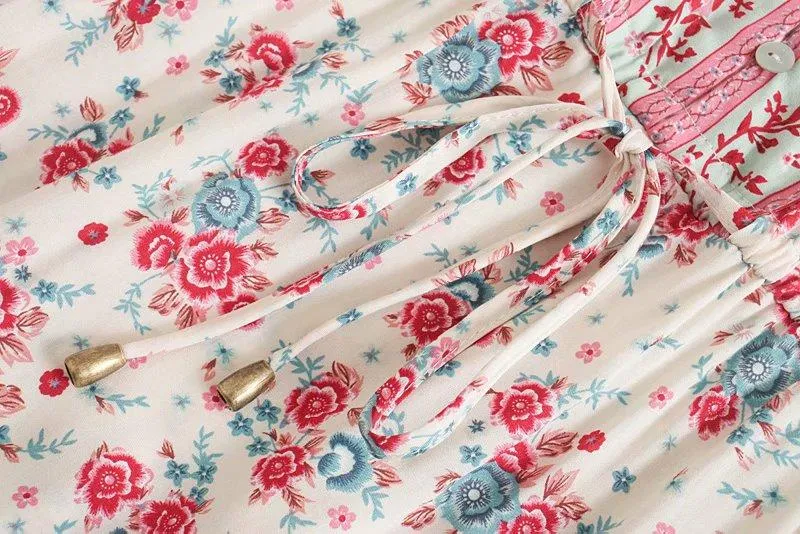 BRIGITTE Bohemian Floral Maxi Dress