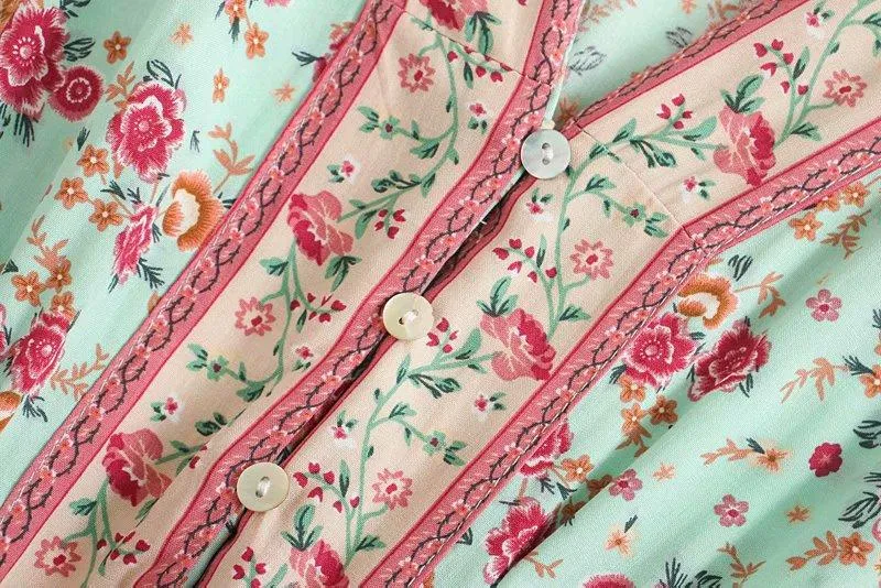 BRIGITTE Bohemian Floral Maxi Dress