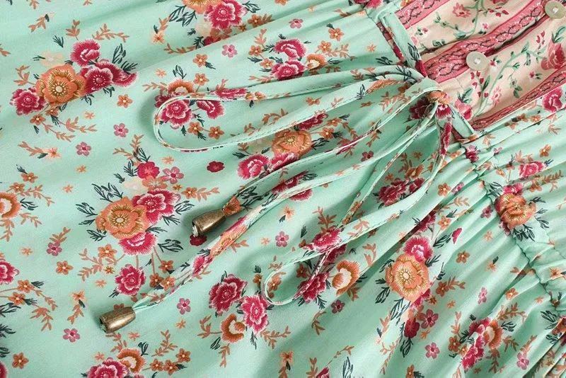 BRIGITTE Bohemian Floral Maxi Dress