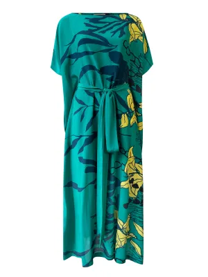 BUTTERFLY SEASCAPE GREEN Silk Dress