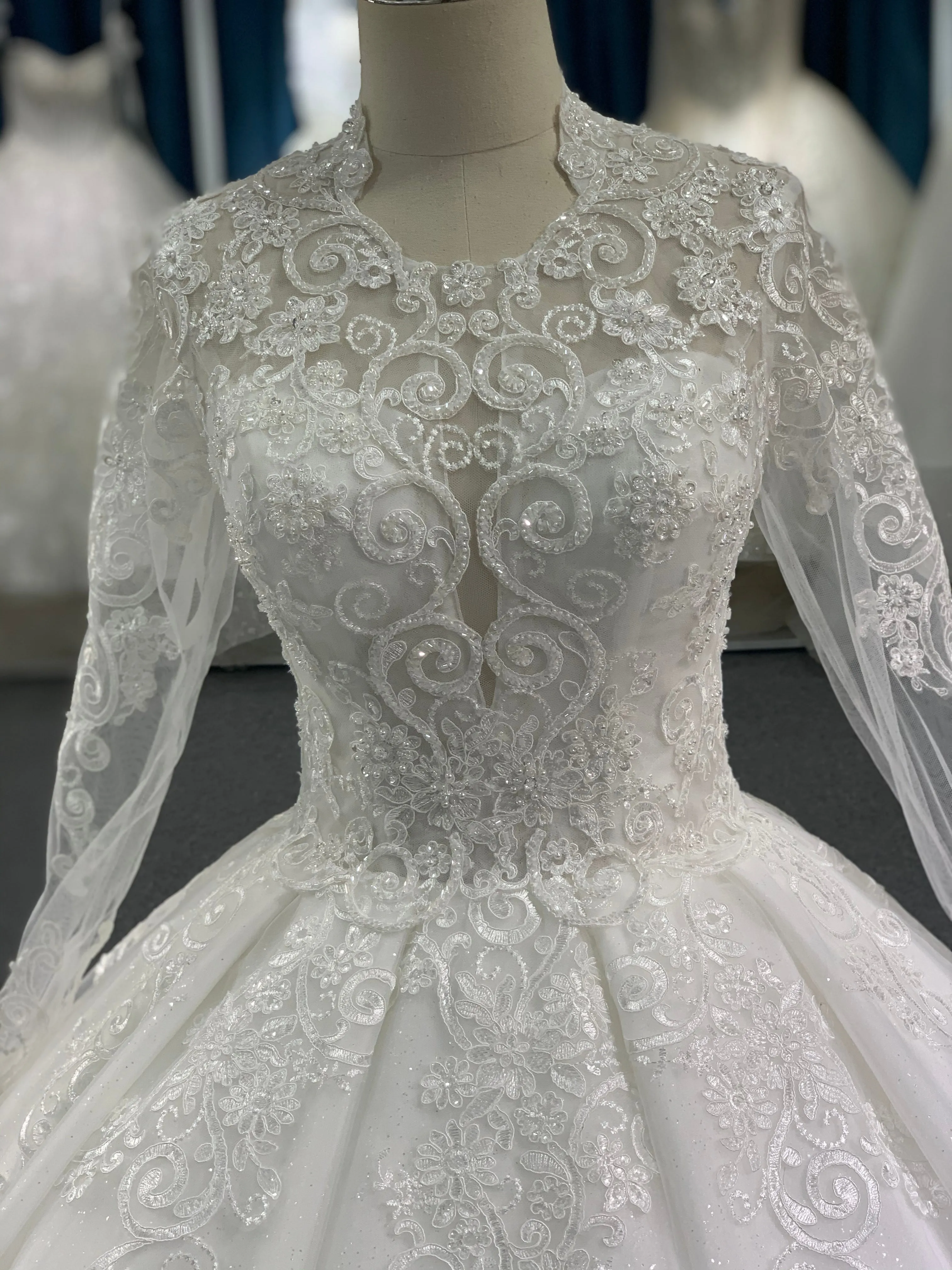 BYG shining tulle lace wedding dress