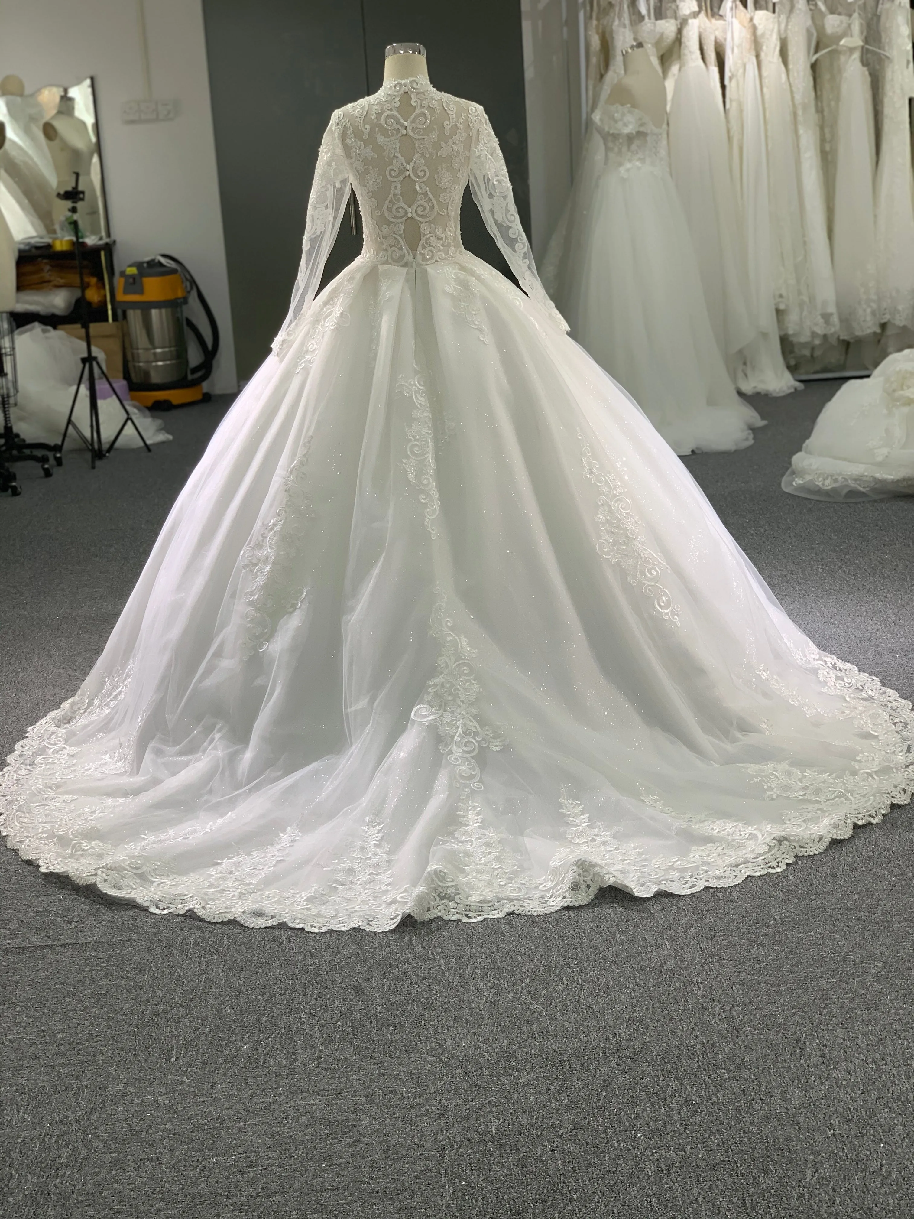 BYG shining tulle lace wedding dress