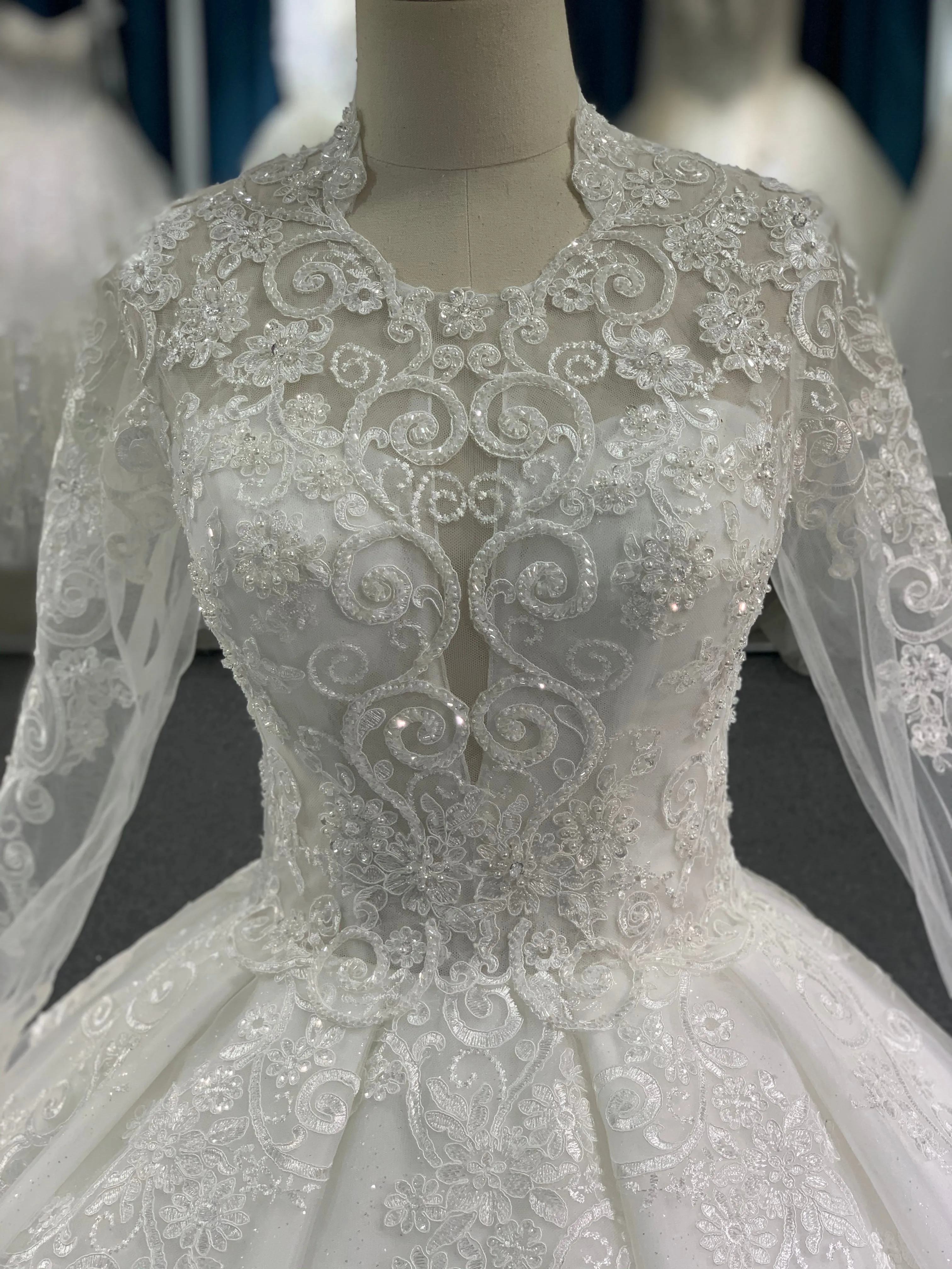 BYG shining tulle lace wedding dress