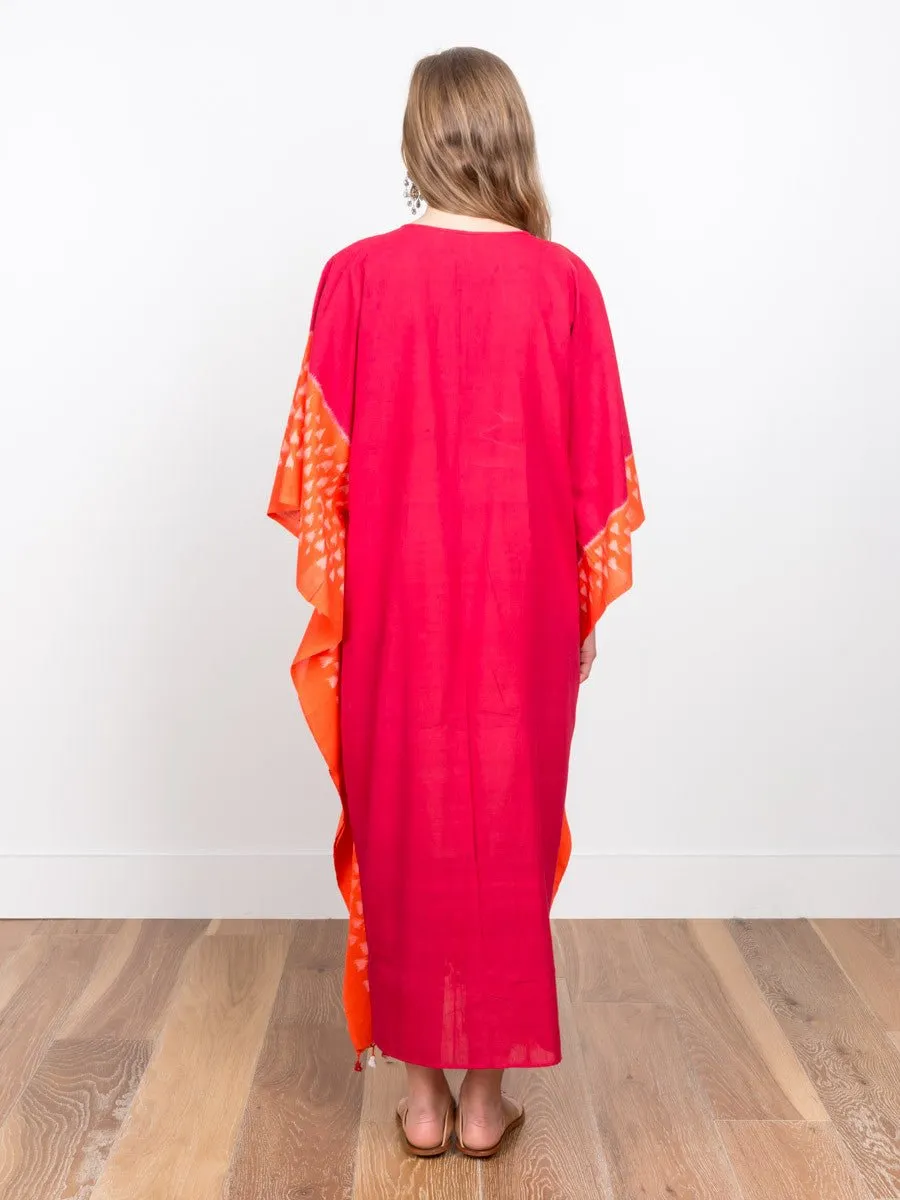 caftan dress - colorblock