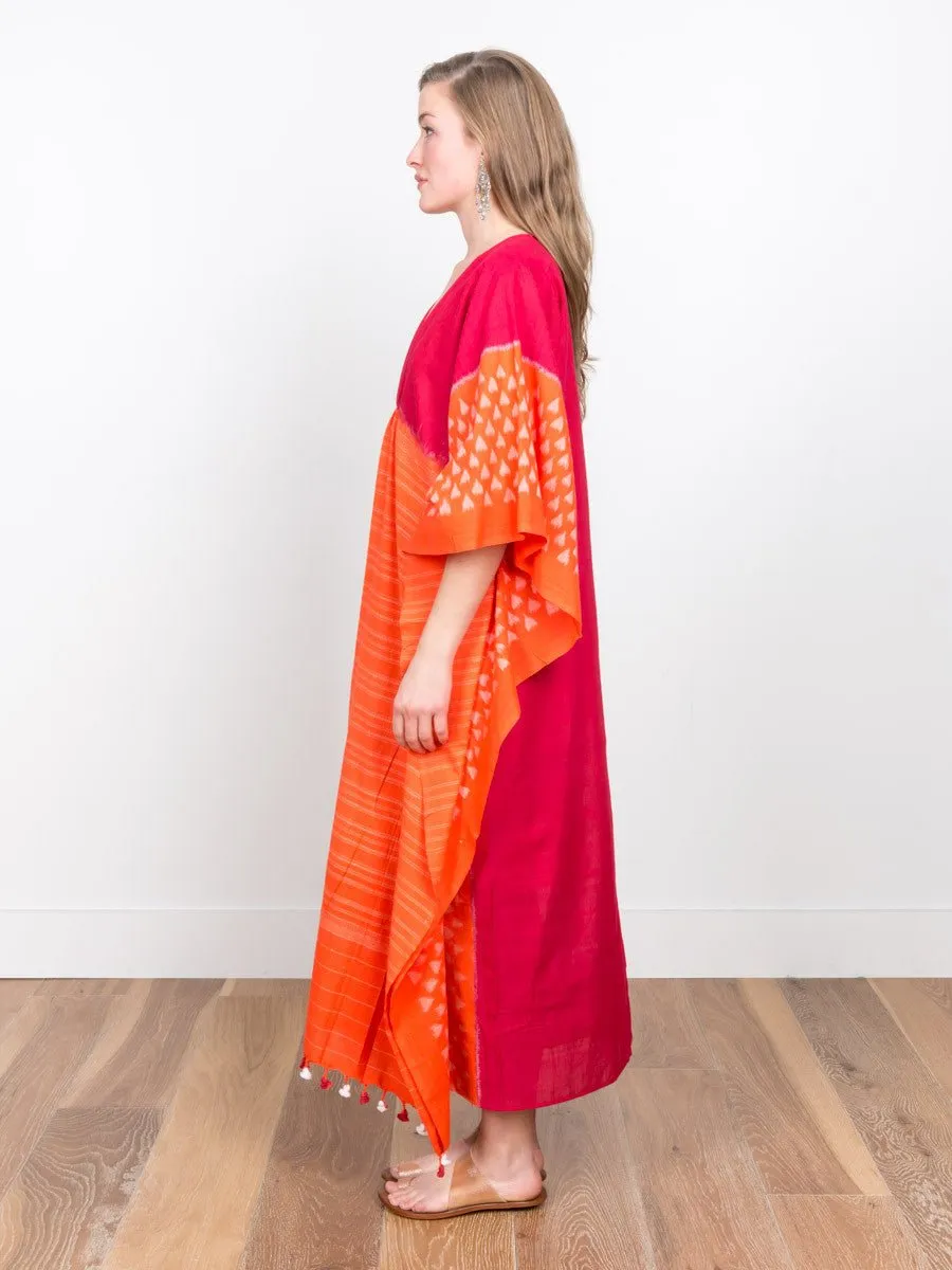 caftan dress - colorblock