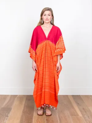 caftan dress - colorblock