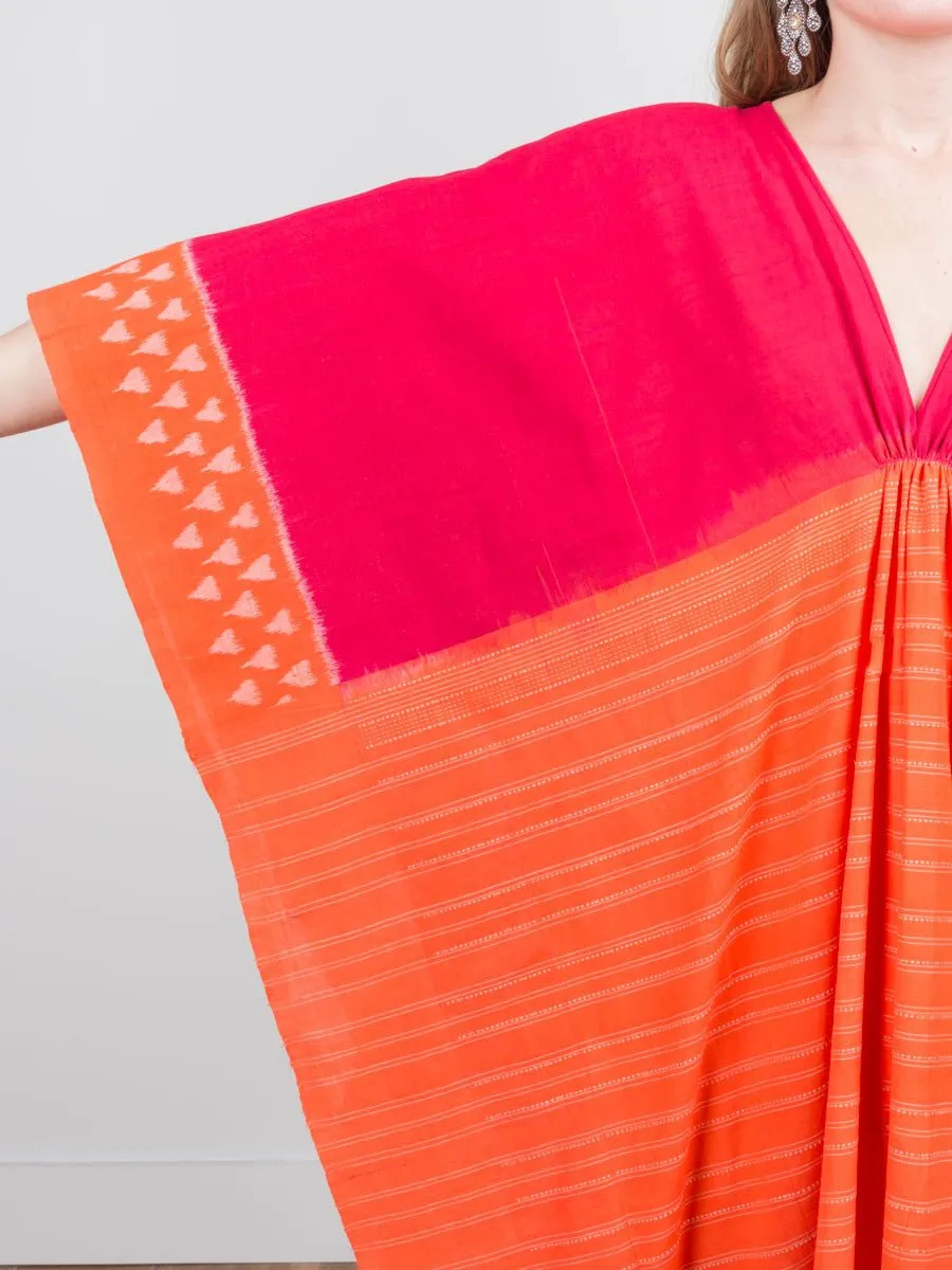 caftan dress - colorblock